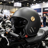 Oversized 3XL Helmet Motorcycle Three Quarter Cruise Double Lens Helmet Unisex Motorcycle Retro Helm