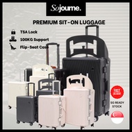 Premium Sit-On Luggage | TSA Lock | 100KG Support | Flip-Seat Travel Case 25” inch