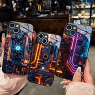3d Circuit Glass Case for iPhone 17 16 15 14 13 12 11 8 7 6 6s 6p 7p 8p 6g 7g 8g Pro Max XR XS xsmax