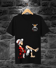 CLASSIC.STORE KAOS T- SHIRT KAOS LUFFY DUDUK / KAOS ONE PIECE / KAOS MONKEY D LUFFY / KAOS DISTRO TE