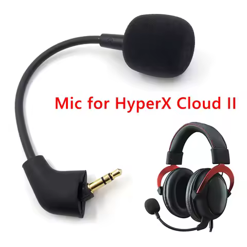 1Pcs Replacement Microphone Boom Mic Aux 3.5mm for Hyperx Cloud 2 II Hyperx Cloud Sliver Gaming Head