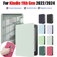 For Kindle 11th Gen 6.0 2022 C2V2L3 2024 RS23CV E-Reader Leather surface Clear Acrylic Portable Drop