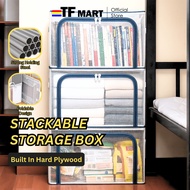 TFMART 24/80/110L Box Storage Transparent Clothes Organizer Kotak Box Simpan Baju Barang Foldable St