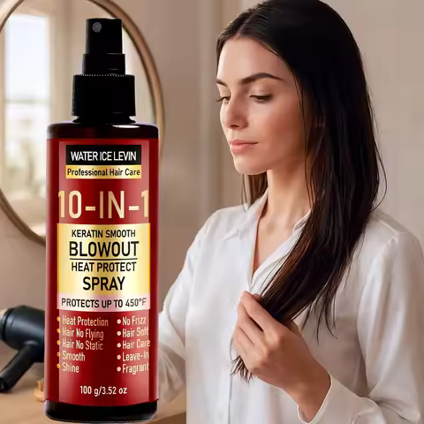 10-IN-1 Keratin Smooth Blowout Heat Protect Spray - Up to 450°F Heat Protection, Shine with Keratin 