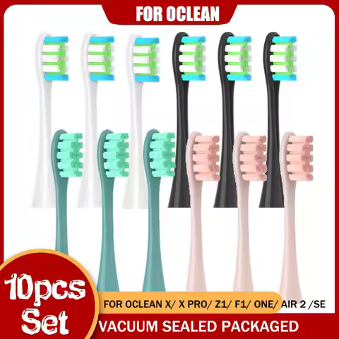 10PCS Replacement Brush Heads for Oclean X PRO/Z1/F1/One/Air 2/SE Soft DuPont Nozzles Vacuum Sealed 