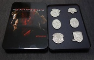 MGS Game 5 Metal Gear Solid V The Phantom Pain Metal Badges Brooches Pins Set with Iron Box Collecti