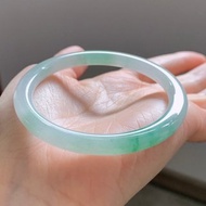 冰種 天然翡翠 緬甸 A玉 玉鐲 • 冰種飄花翡翠圓鐲