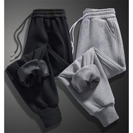Fleece-Fleece Sweatpants Men Autumn Winter Warm Outer Wear Loose Cuffed Harem Pants Teenager Sports 