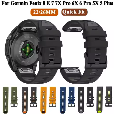 For Garmin Fenix 8 51mm 47mm/Fenix E/Fenix 7X 7 Pro/Fenix 6 6X Pro/Epix/Enduro 3 2 Strap Wristband Q