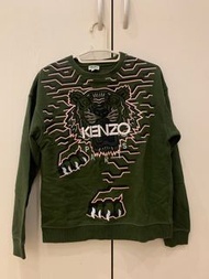 KENZO-老虎刺繡綠色長袖s