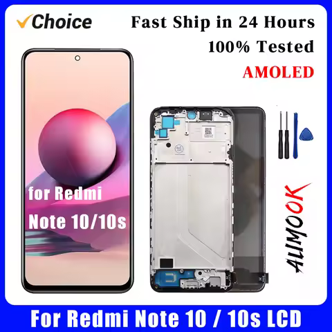 for Redmi Note10/10s AMOLED Display Touch Screen Digiziter Assembly Pantalla For Xiaomi Redmi Note10