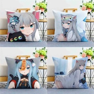 Anime Cat Feather GawrGura Peripheral Pillow Cover Cute Mother Bedroom Sofa Pillow anime Pillow Cove