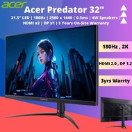 Acer Predator 32" Gaming Monitor XB323QUM3 ( 2560 x 1440 | 180Hz | 0.5ms | 95% DCI-P3 | HDMI x 2 | D