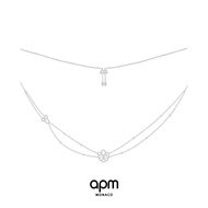 APM Monaco multi-leaf grass double necklace clavicle chain silver light luxury 2021 new style 520 gi