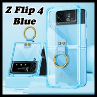 Z Flip 3/Z Flip 4 Clear Case Frame with Ring Holder Phone Cover Casing