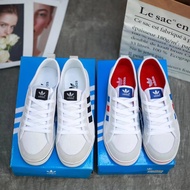 Original Adidas Adidas Clover Men Women Campus Style Canvas Shoes Sneakers Retro Red Blue Striped Sh