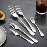 6 Elegant 304 Stainless Steel Dessert Forks – 2 & 3-Prong Fruit Forks for Cakes