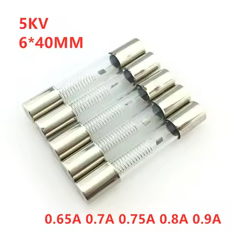 5PCS/Lot 5KV Microwave Oven Fuse 6*40mm 0.65A 0.7A 0.75A 0.8A 0.9A Glass Tube Fuse 5000V 650MA 6x40m