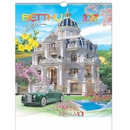 XO WALL CALENDAR 2027 7 SHEETS SPRING - Beautiful Villa (HBT07)
