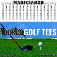 MAGICIANXB 100pcs White Striped Golf Tee, Wooden 69/83mm Golf Wood Tees, Durable Digital Scale Golf 