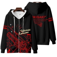 ↂ∏▼  ใหม่ เสื้อกันหนาว เสื้อแจ็กเก็ตแขนยาว มีฮู้ด พิมพ์ลายอนิเมะ DATE A LIVE Tokisaki Kurumi มีซิป ท