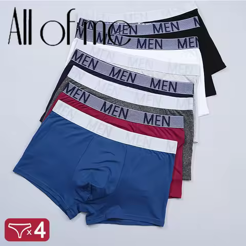4PCS/Set Men's Underwear Men's Cotton Inner Crotch Antibacterial Comfortable Breathable Mid-Waist Un