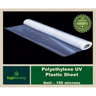 UV Plastic Sheet (6mil - 150Microns) 10ft x 20 Meter - Greenhouse Roofing, Hydroponics, Construction