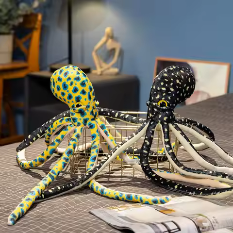 50cm Funny Lifelike Abyssal Blue Ringed Octopus Plush Toys Soft Cute Peculiar Octopus Toys Creative