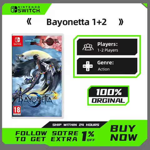 Nintendo Switch Game - Bayonetta 1 and Bayonetta 2 - 100% Original Game Carridge Physical Card for S