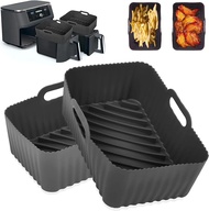 【Exclusive Discount】 Food Grade Air Fryer Silicone Liners For Ninja Dual Air Fryer Non- Air Fryer Basket Accessories For Ninja