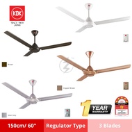 KDK 3 Blades Ceiling Fan 60 Inch / 150cm -  K15V0/ K15W0 /K12V0 (White /Sliver /Dark Brown/Copper) /