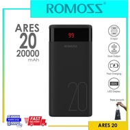 Powerbank ROMOSS ARES 20, 20000mah High Capacity Dual USB Output 3 Input, Mirco usb LightningType-c-1 Year Warranty