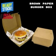 [50 pcs] Brown Paper Burger Box / Cake Box – Kraft Paper Food Packaging Box (Kotak Burger / Kotak Ke
