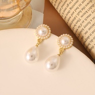 S925 Silver Needle Earrings Pearl Earrings Baroque Earrings Retro Simple Style Earrings Fashionable 