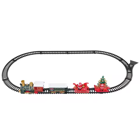 Holiday Train with Music Electric Christmas Model Kids Toys Accessories Assembly Track and Playset E