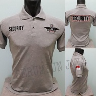 GREY WINGS LOGO SECURITY T-SHIRT FULL EMBROIDERY - GREY SECURITY COLLAR T-SHIRT WITH EMBROIDERED WIN