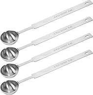 4 Pcs Teaspoons Measuring Spoon, 5 Gram Scoop, Stainless Steel Measuring Spoons, 1 Tsp (5 mL, 5 cc,