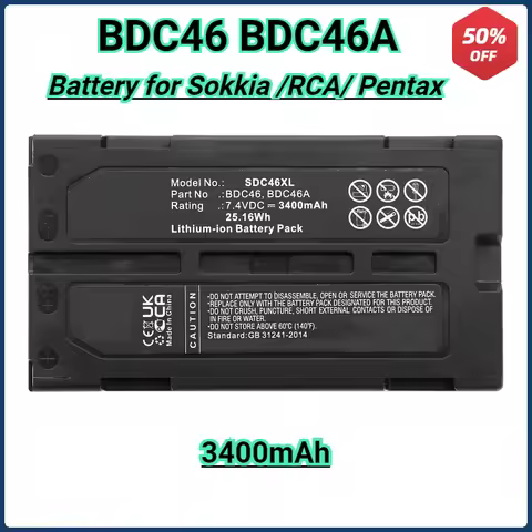 3400mAh BDC46 BDC46A Battery for Sokkia SCT6 Total Stations SET230R SET300 SET330 SET530 BDC-46B 402