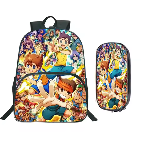 2Pcs Set Game Inazuma Eleven Go Backpack for Primary School Students School Bags Boys Girls Bookbag 