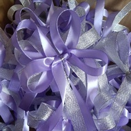 Ribbon Riben Purple Satin Silver