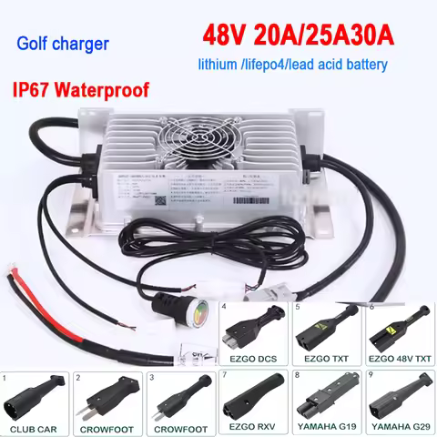 48V 30A Golf Cart charger 35A 20A 58.4V 30A 25A for 48V EZGO YAMAHA RXV CLUB CAR Crowfoot TXT plug L
