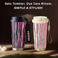 Minimalist Coquette Tumbler 500ml Stainless Steel 316 Portable Drinking Bottle Simple Stylish & Aest