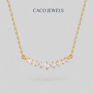 CACO 18K Gold Plated Necklace with Diamond Zirconia "Luna" (1 Piece)