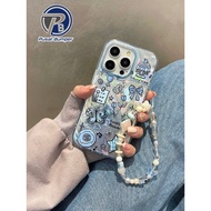 Ss913 NEW Blue Aesthetic Metallic Silver Waterry Textured Ripple Case Gradient Hardcase/Casing hp Co