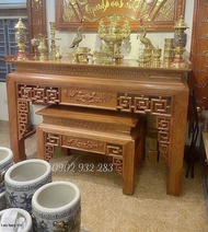 Bộ án thờ mẹ con 1m76 gỗ sồi G99 hàng giá xưởng miễn phí vận chuyển