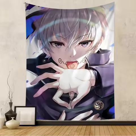 J-Jujutsu K-Kaisen Inumaki Toge Printed Large Wall Tapestry Indian Buddha Wall Decoration Witchcraft