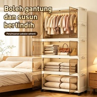 High-Capacity Multipurpose Storage Cabinet Foldable Stackable Storage Box 4 Layers 80cm White