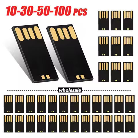 10/30/50/100PCs Wholesale Fast UDP USB 2.0 Chip Memory Flash 32G 64GB 128GB U Disk Semi-finished Uni