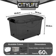 Citylife 60L Large Capacity Stackable Box Storage Container Box With Wheels - L X-6137