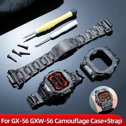 Camouflage GX56 GWX56 Stainless Steel Case & Strap Mod kit For Casio G-shock GX-56BB GXW-56BB Modifi